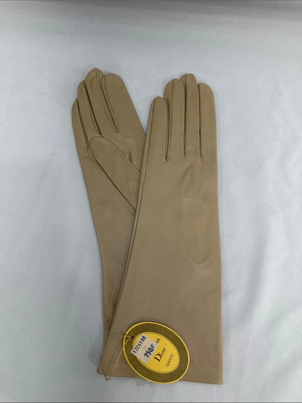 Vintage Christian Dior Gants Kid Leather Gloves Sz 7 3/4 France